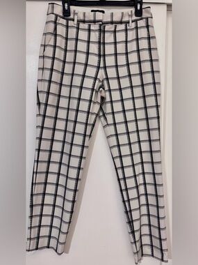 Express Columnist Ankle Mid-rise Women's White and Black pants